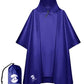 Hooded Rain Poncho Waterproof Raincoat Jacket for Men Women Adults