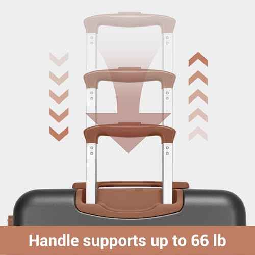 Large Suitcase 28in Expandable ABS+PC 8pcs Silent Wheels Grey