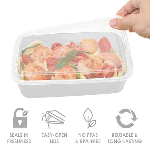 Prep 1 Compartment Meal Prep Containers with Lids (20 Count)