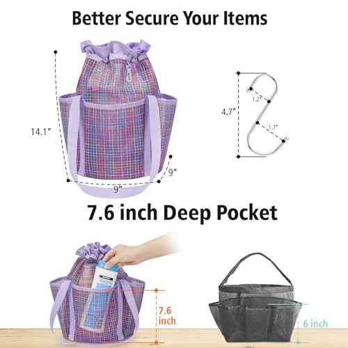 Mesh Shower Caddy Portable with Drawstring