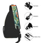 Sling Bag Hummingbird Flower Watercolor Hiking Daypack Crossbody Shoulder Backpack Travel Chest Pack for Men Women