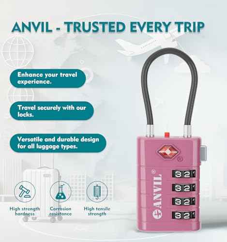 TSA Approved Luggage Locks with Search Alert Indicator (3 Count)
