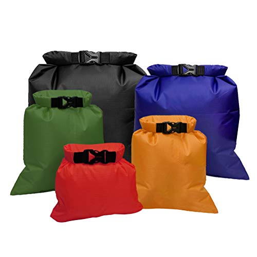 Dry Bag, 5-Pack Ultralight Dry Sack, Outdoor Roll Top Drybags (5 Count)