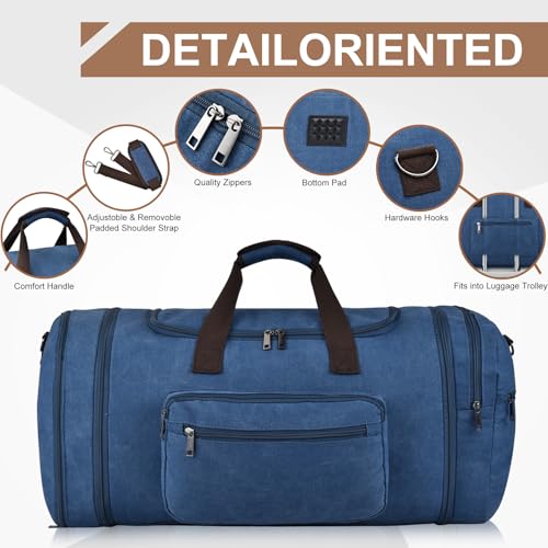 60L Canvas Duffle Bag for Men