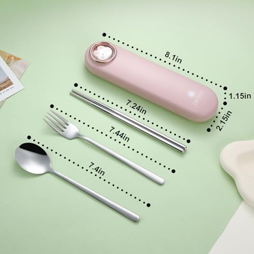 Travel Utensils with Case Cute (4 Count)
