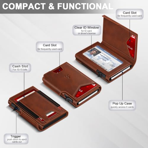 Wallet for Men Wallet with Slim Pop Up Card Holder 9 (13 Count)