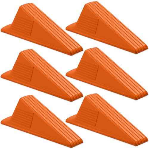 6 Pcs Heavy Duty Rubber Door Stops Wedge Stackable (6 Count)
