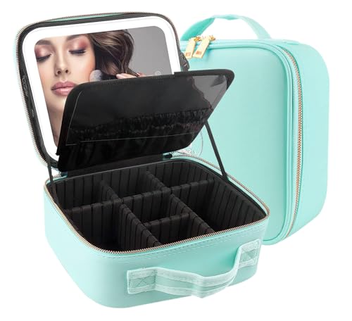 Travel Makeup Bag Cosmetic Bag Makeup Organizer Bag with Lighted Mirror