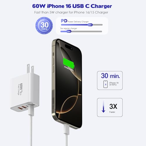 iPhone 17 16 Fast Charger Block (2 Count)