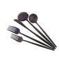 20-Piece 18/10 Stainless Steel Flatware Silverware, Luxury Dinnerware Set Travel Cutlery Tableware Include Knife Fork Spoon Service for 4,Healthy & Eco-Friendly Dishwasher Safe (Purple Matte) (4 Count)