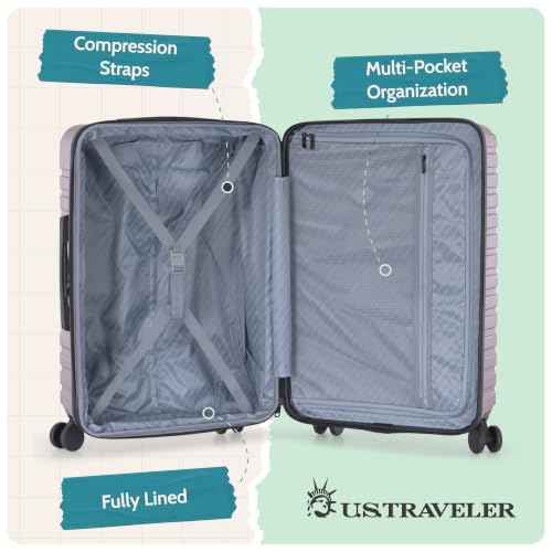 Boren Expandable Hardside Rugged Travel Luggage with 8 Spinner Wheels (2 Piece)