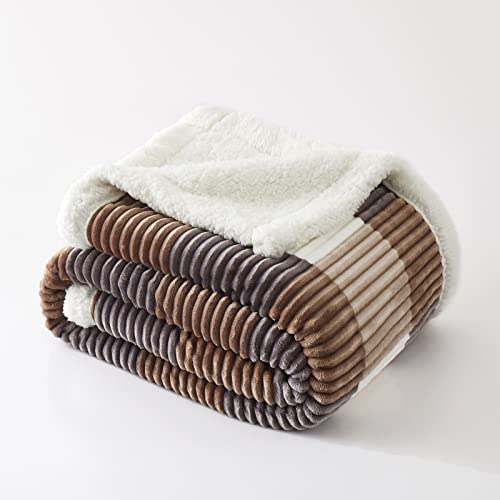 Sherpa Blanket Twin Plaid Thick Bed Blanket