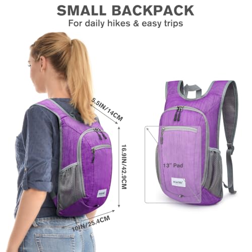 10L 15L Hiking Backpack Lightweight Packable Hiking Daypack Small Travel Outdoor Foldable Shoulder Bag