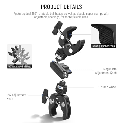 Double Super Clamp Camera Mount with Magic Arm