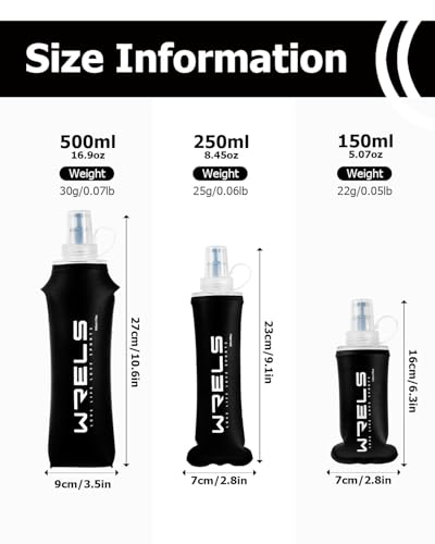 Folding Soft Flask Portable Collapsible Running Lightweight Water Bottle for Outdoor Sports (2 Count)