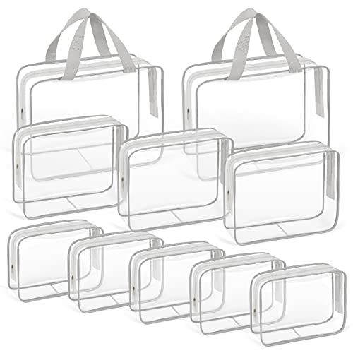 10 PCS Clear Travel Bags for Toiletries (10 Count)