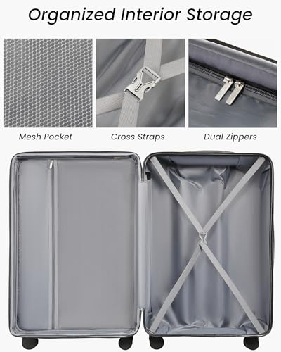 28 Inch Checked Luggage with Spinner Wheels