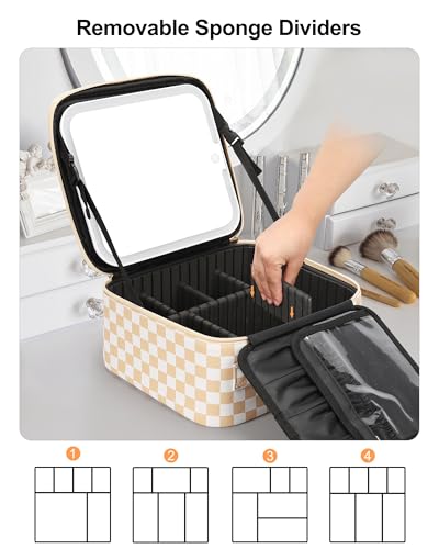 Travel Makeup Bag With LED Mirror
