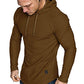 Mens Fashion Athletic Hoodies Sport Sweatshirt Solid Color Fleece Pullover Brown X