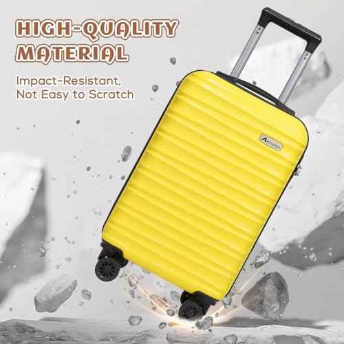 Luggage Set 3 Piece Luggage Set ABS hardshell Spinner Wheels Luggage Carry on Suitcase with Weekender bag & Toiletry bag (3 Count)