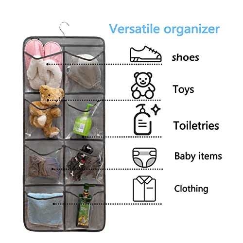 Dual Sided Hanging Closet Organizer for Socks Underwear Bra Kids Storage Organizer for Baby Clothes Toddler Shoes with 26 Pockets