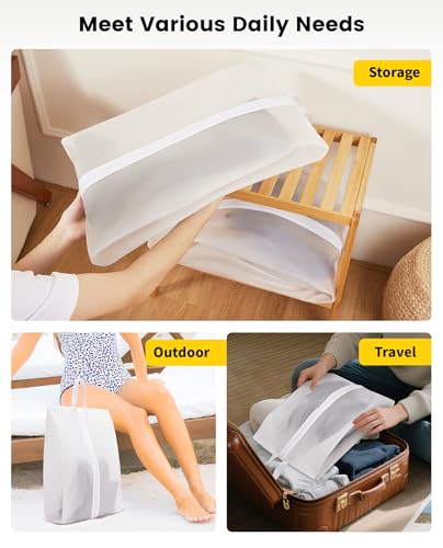 2 Pack Extra Large Transparent Shoe Bags for Travel with Zipper (2 Count)