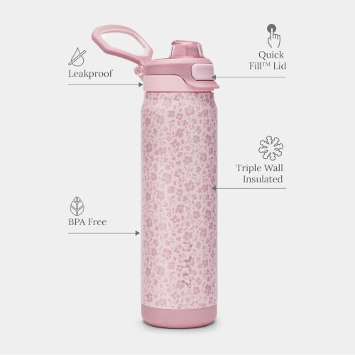 Powerfill Pro 24oz Stainless Steel Sip or Chug Water Bottle
