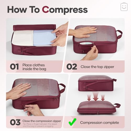 9 11 Set Compression Packing Cubes for Travel Essentials (9 Count)