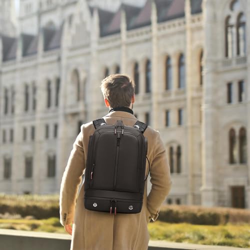 16 Inch Laptop Backpack Water Resistant Carry On Daypack Backpack Anti Theft Travel Rucksack Backpack with Shoe Compartment Shoulder Strap for Men Women