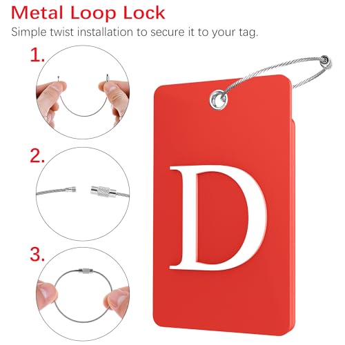 2 Pack Initial Luggage Tags for Suitcases Airplane Travel Essentials (2 Count)