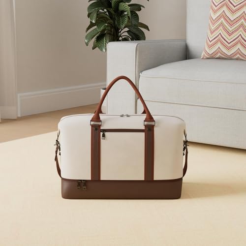 Leather Travel Bag with Shoe Pouch