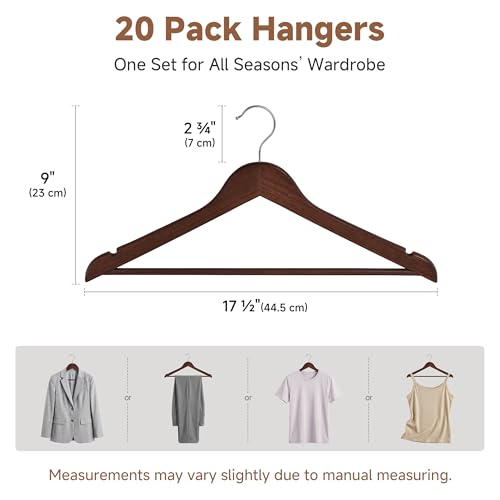 Wooden Coat Hangers (20 Count)