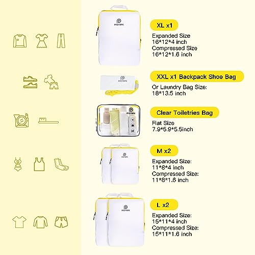 Lightweight Compression Packing Cubes for Suitcases (7 Count)