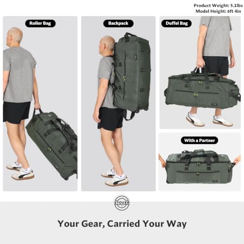 100L U Zip Rolling Duffel Bag with Wheels