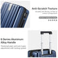 24 Inch Expandable Medium Checked Luggage with 8 Spinner Wheels