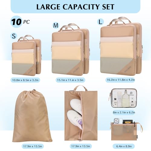 Compression Packing Cubes for Travel (10 Count)