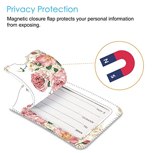 Luggage Tags Privacy Cover ID Label for Travel Bag Suitcase (2 Count)