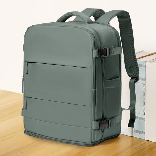 Travel Backpack Carry On for Women Man Gym Backpack with Laptop Compartment Mochila de Viaje Teacher Personal Item Backpacks Rucksack Airplane Accessories Must Haves Olive Green Small