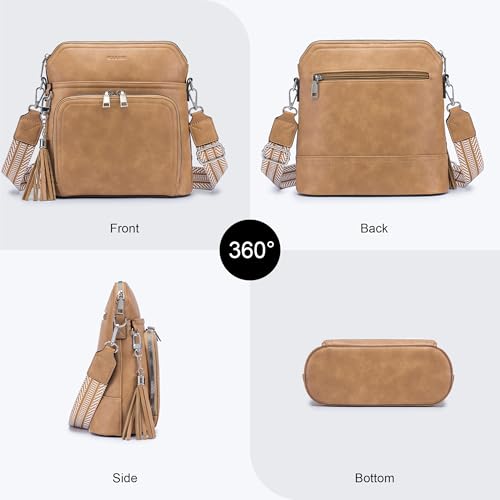 Crossbody Purse for Women Vegan Leather Medium Crossbody Wallet Bag for Travel Women Shoulder Handbags with Tassel
