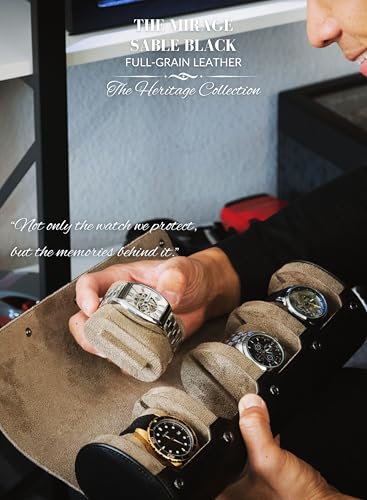 Watch Travel Case for Men Leather Watch Roll for Travel Organizer and Display 4 Watch Case Full (45 Count)
