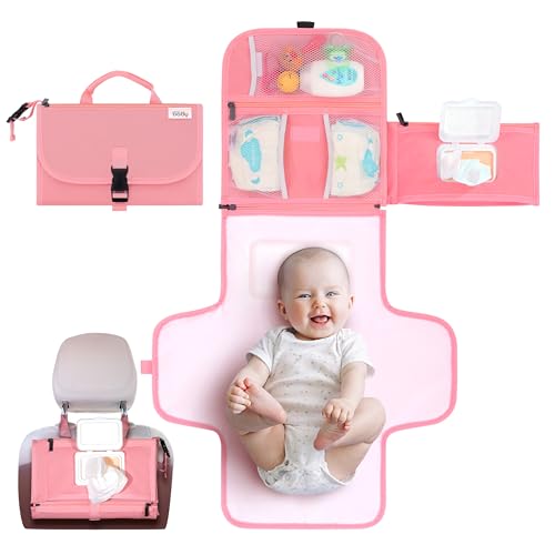 Portable Diaper Changing Pad with Wipes Pocket