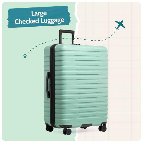 Boren Expandable Hardside Rugged Travel Luggage with 8 Spinner Wheels