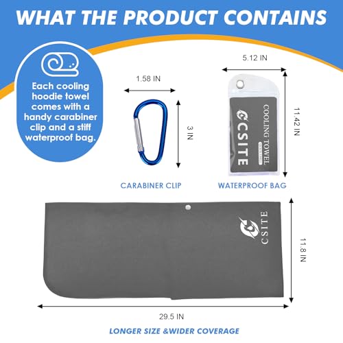 3 Pack Cooling Hoodie Towels for Neck and Face (3 Count)