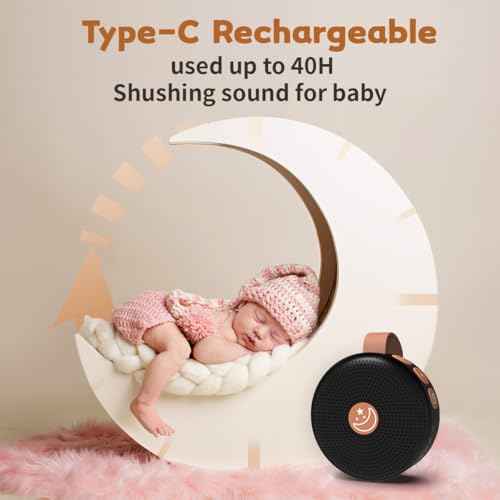 Portable Sound Machine Mini White Noise Machine Baby Shushing Brown Noise Machine with 30 Soothing Sounds for Kids Adults Dogs Auto