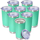 20oz Tumbler Insulated Coffee Tumblers with Lid StainlessSteel LightBlue 8P (8 Count)