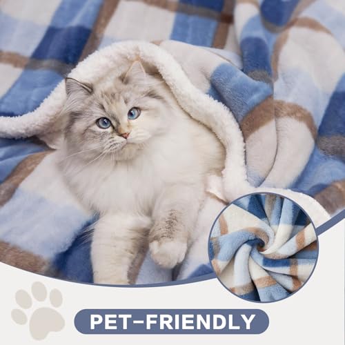 Super Soft Faux Rabbit Fur Sherpa Fleece Throw Blanket