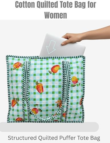 100% Cotton Quilted Tote Bag For Women
