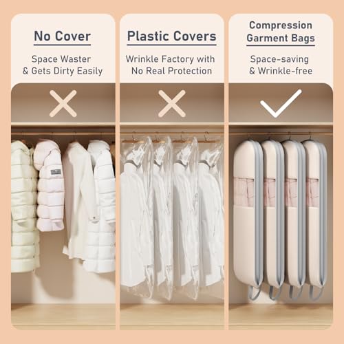 4 Pack 54" Garment Bags for Hanging Clothes (4 Count)