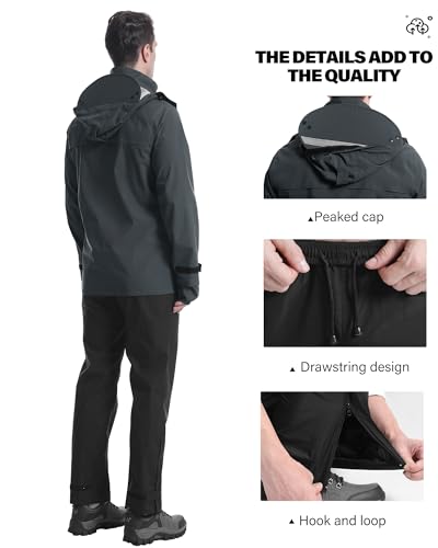 Rain Suit Waterproof Breathable Lightweight 2 (2 Count)