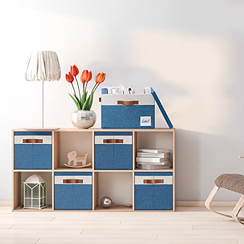 Fabric Storage Bins with Lid 6 Pack